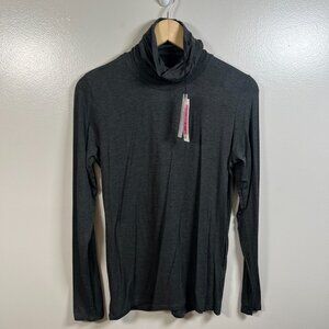 Majestic Filatures Deluxe Tee Shirt Turtleneck Size 4 Large Gray Minimal Layer